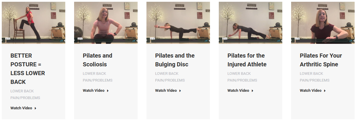 Lower Back pain pilates videos